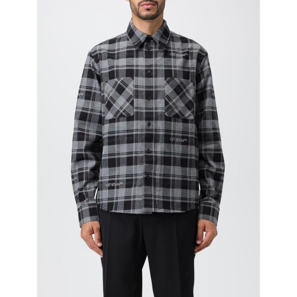 Off-White Men Off-White Shirt In Cotton Flannel